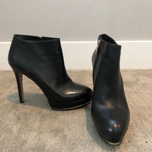 Vince Camuto black leather booties